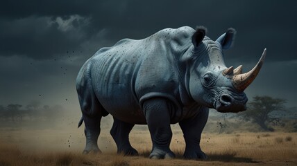 Obraz premium White Rhino in the Wild