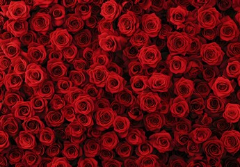 Fototapeta premium Sea of Red Roses - Romantic Floral Pattern