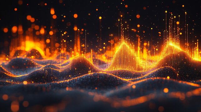 Dynamic Animated Scatter Plot with Glowing Data Points and Movement Effects