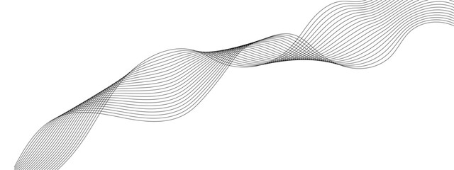 Abstract wavy grey stream element for design on transparent background isolated. Wavy white and grey lines background. Abstract business wave curve lines background. Vector illustration.