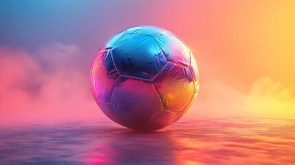 Naklejka premium Metallic Soccer Ball 3D Illustration