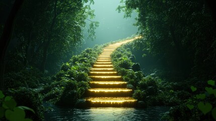 A path leads to a hidden waterfall that flows with liquid gold, offering a glimpse into a realm of fantastical riches and powerful magic.