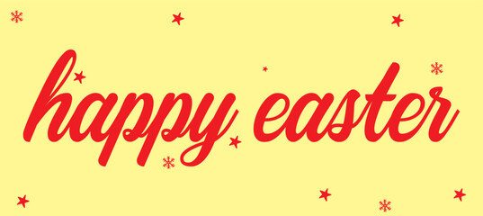 Happy Easter letter with Bunny ears on white background.