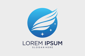 Wing logo design template with creative idea