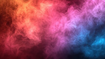 Obraz premium A colorful smokey background with a blue and red swirl. The smoke is purple and orange. The background is a mix of colors and the smoke is thick and dense