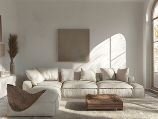 Cozy and Sophisticated Contemporary Living Room featuring a Luxurious Sectional Sofa Carefully Curated Minimalist Dcor and a Serene