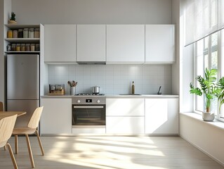 minimalist kitchen free of clutter, promoting mental clarity and a sense of cleanliness in everyday life