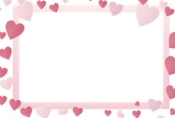 Pink Heart Frame for Valentine's Day
