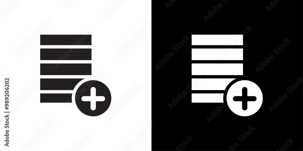 Poster add new icon isolated flat vector in outline