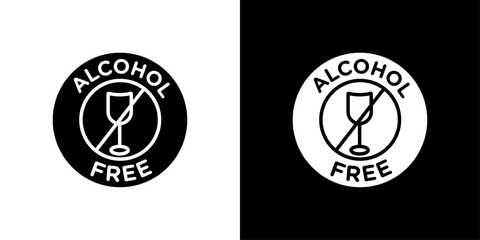 Alcohol free icon Isolated flat vector in outline