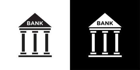 Bank icon Isolated flat vector in outline