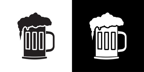 beer mug icon Isolated flat vector in outline
