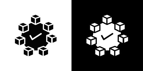 Blockchain technology icon Isolated flat vector in outline