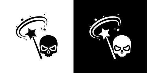 Black magic icon Isolated flat vector in outline