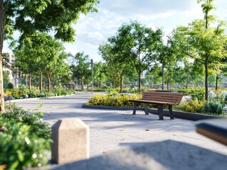 outdoor park area free of litter and clutter, showcasing cleanliness and the care of public spaces