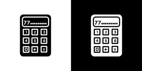 Calculator icon Isolated flat vector in outline