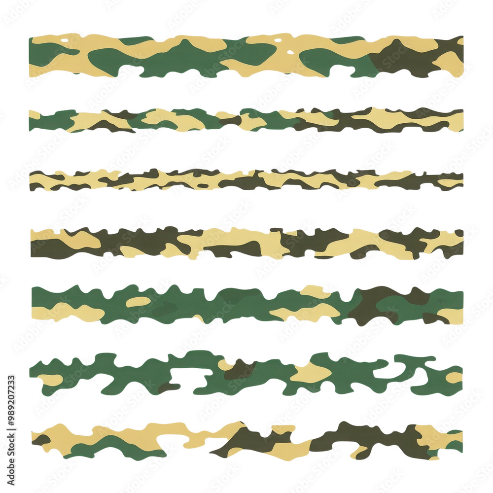 Poster camouflage pattern, white isolate background transparent background