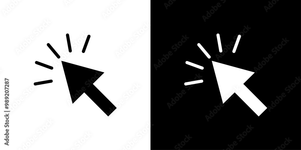 Poster click icon isolated flat vector in outline