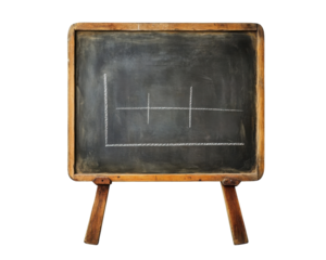 Chalkboard with graph on white background transparent background