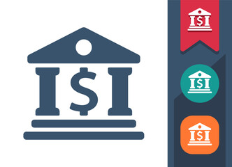 Bank, Bank Building, Temple Icon