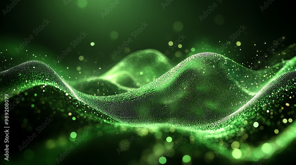 Poster green energy card highlighting advancements aidriven energy trading offering sleek design a large bl