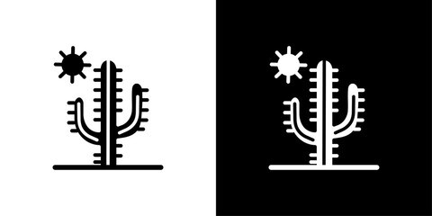Desert cactus icon Isolated flat vector in outline