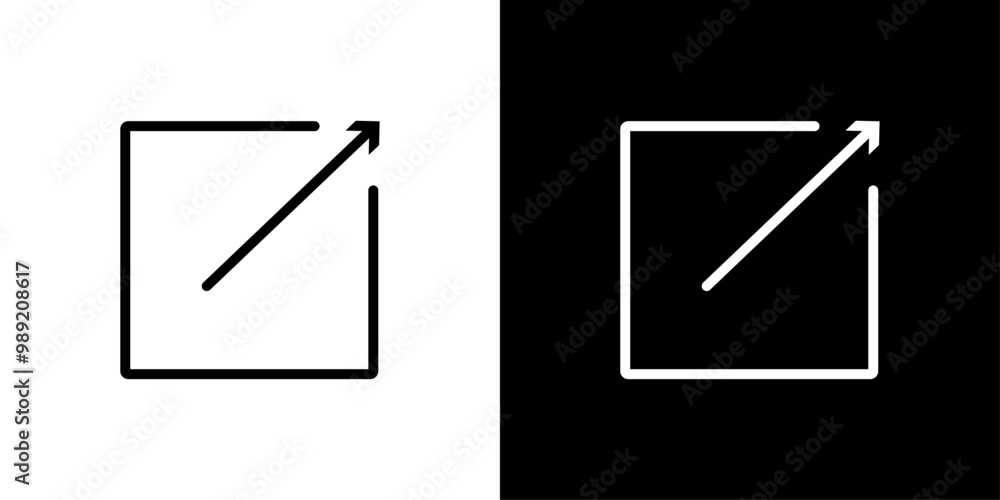 Poster external link icon isolated flat vector in outline
