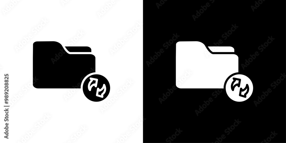 Poster folder sync icon isolated flat vector in outline