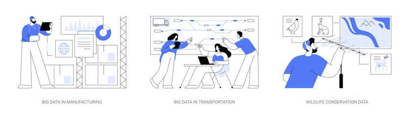 Big Data applications isolated cartoon vector illustrations se