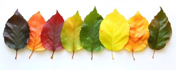 Autumn Leaves Color Gradient Row