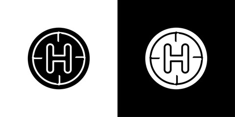 helicopter helipad icon Isolated flat vector in outline