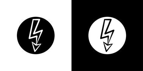 High voltage icon Isolated flat vector in outline