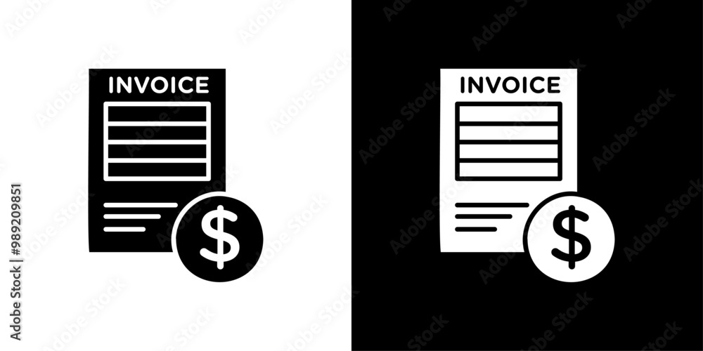 Poster invoice document icon isolated flat vector in outline