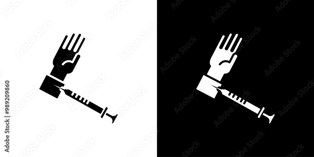 Poster intradermal injection icon isolated flat vector in outline