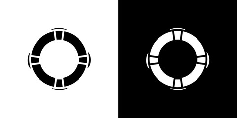 Lifebuoy ring icon Isolated flat vector in outline