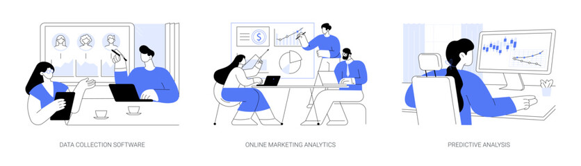 Use of Big Data isolated cartoon vector illustrations se