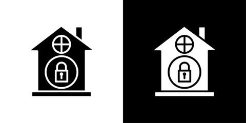 lock home icon Isolated flat vector in outline