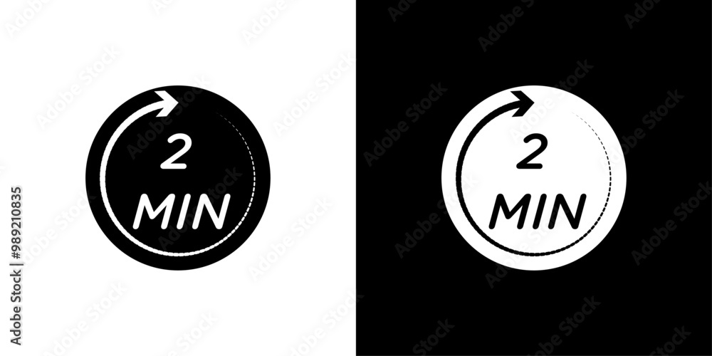 Poster minute timer icon isolated flat vector in outline
