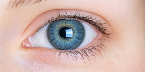 Obraz premium Close Up of Blue Eye with Long Eyelashes