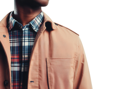 Stylish man in elegant casual outfit transparent background