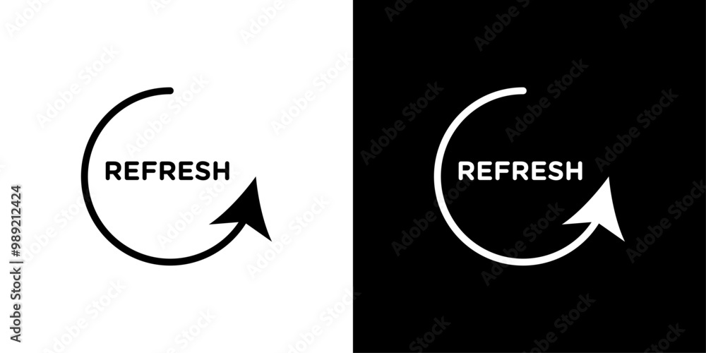 Poster refresh icon isolated flat vector in outline