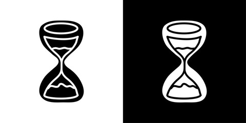 Fototapeta premium sand clock icon Isolated flat vector in outline