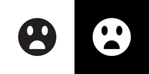 Fototapeta premium Shocked face icon Isolated flat vector in outline