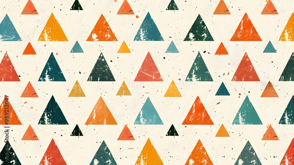 Wall mural Retro Mid-Century Modern Triangle Pattern