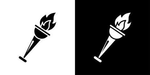 Torch flame icon Isolated flat vector in outline