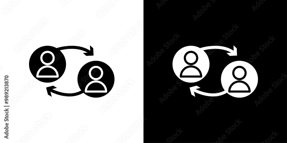 Poster user switch icon isolated flat vector in outline