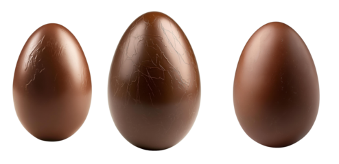 Chocolate egg isolated on white background, clipping path, full depth of field