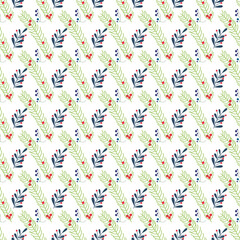 Winter Blooms and Festive Seamless Vector Pattern Design