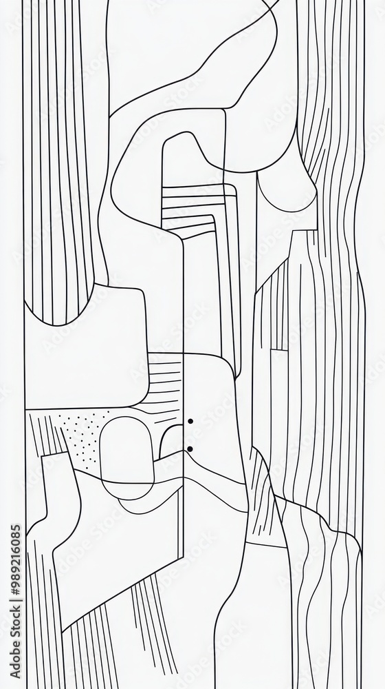 Poster abstract linear design on white background