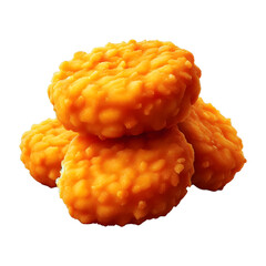 Chicken nuggets background on transparant background